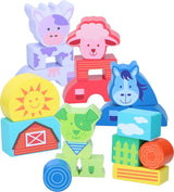 Marionnette - ferme de blocs en bois - 20 pièces - 1 set