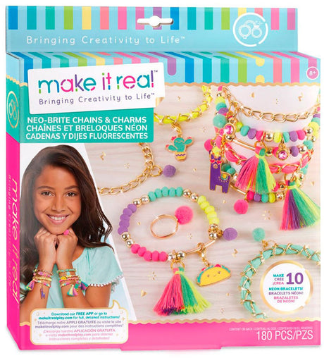 Rendez-le réel - réalisez des bracelets fluo avec des breloques - réalisez 10 bracelets et une bague