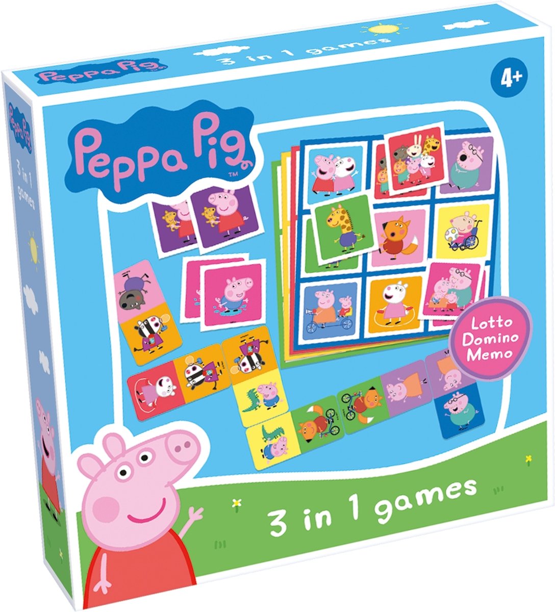 Selecta peppa pig 3n1 mémo loto domino