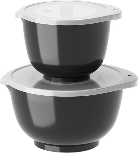 Ensemble de bols à mélanger Rosti Margrethe - 4 pièces - 1,5 et 3 l - noir de carbone (noir) - bol à mélanger avec couvercle pour la cuisson et la cuisson - va au micro-ondes, au congélateur et au lave-vaisselle