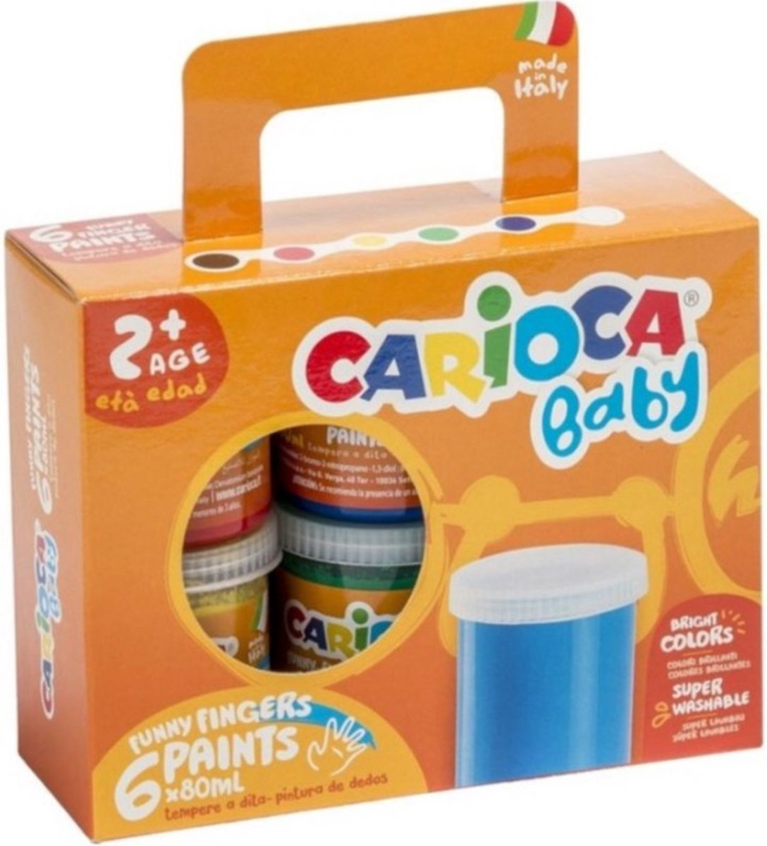 Carioca bébé 2+ peinture au doigt 6x80ml