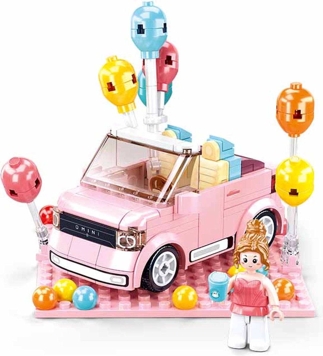 Sluban miniq mini jouets de construction convertibles pour enfants à partir de 8 ans - modèle de jouet de construction - boîte de construction avec 245 blocs de construction et 1 figurine - m38-b1086