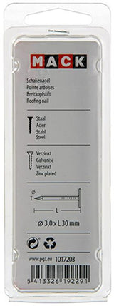 Mack 1017206 - schalienagel staal verzinkt 100 gr 3,5 x 60 mm | 5 stuks