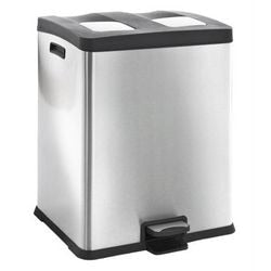 Poubelle à pédale Eko Les poubelles Vepa se réjouissent 30+30l en acier inoxydable