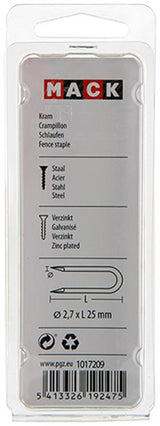 Mack 1017209 - kram staal verzinkt 90 gr 2,7 x 25 mm | 5 stuks