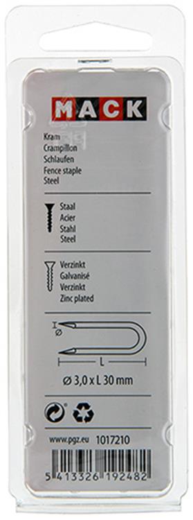 Mack 1017210 - kram staal verzinkt 100 gr 3,0 x 30 mm | 5 stuks