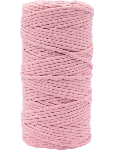 Vaessen creative macrame touw - oudroze - 3mmx100m