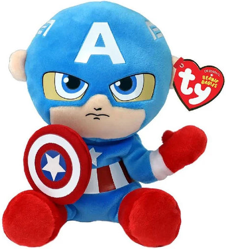 Ty bonnet bébés merveille capitaine amérique doux, 15cm