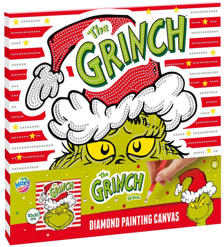 Toile de peinture diamant de groupe d'artisanat créatif le grinch - 30x30cm