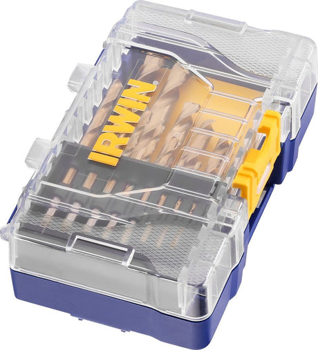Irwin hss pro Titanium Series - Jeu de forets à métaux - 15 pièces - revêtement en étain