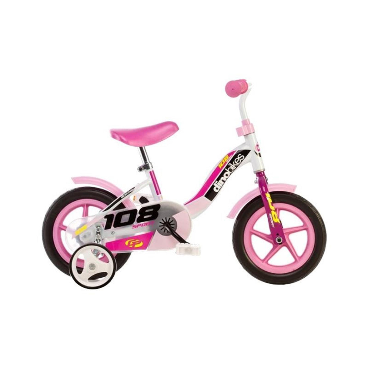 Dino 108 sport 10 pouces 17 cm filles rose blanc