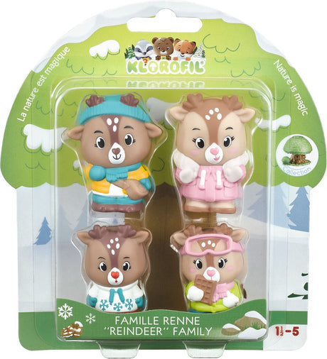 Klorofil le jeu familial des rennes - jeu de figurines - figurines familiales - jouets pour enfants - rudy, astrid, sten et helga - à partir de 18 mois - 4 pièces