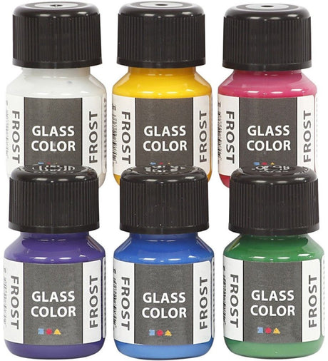 Creativ Company Couleur en verre de givre couleur de peinture en verre, 6x30 ml