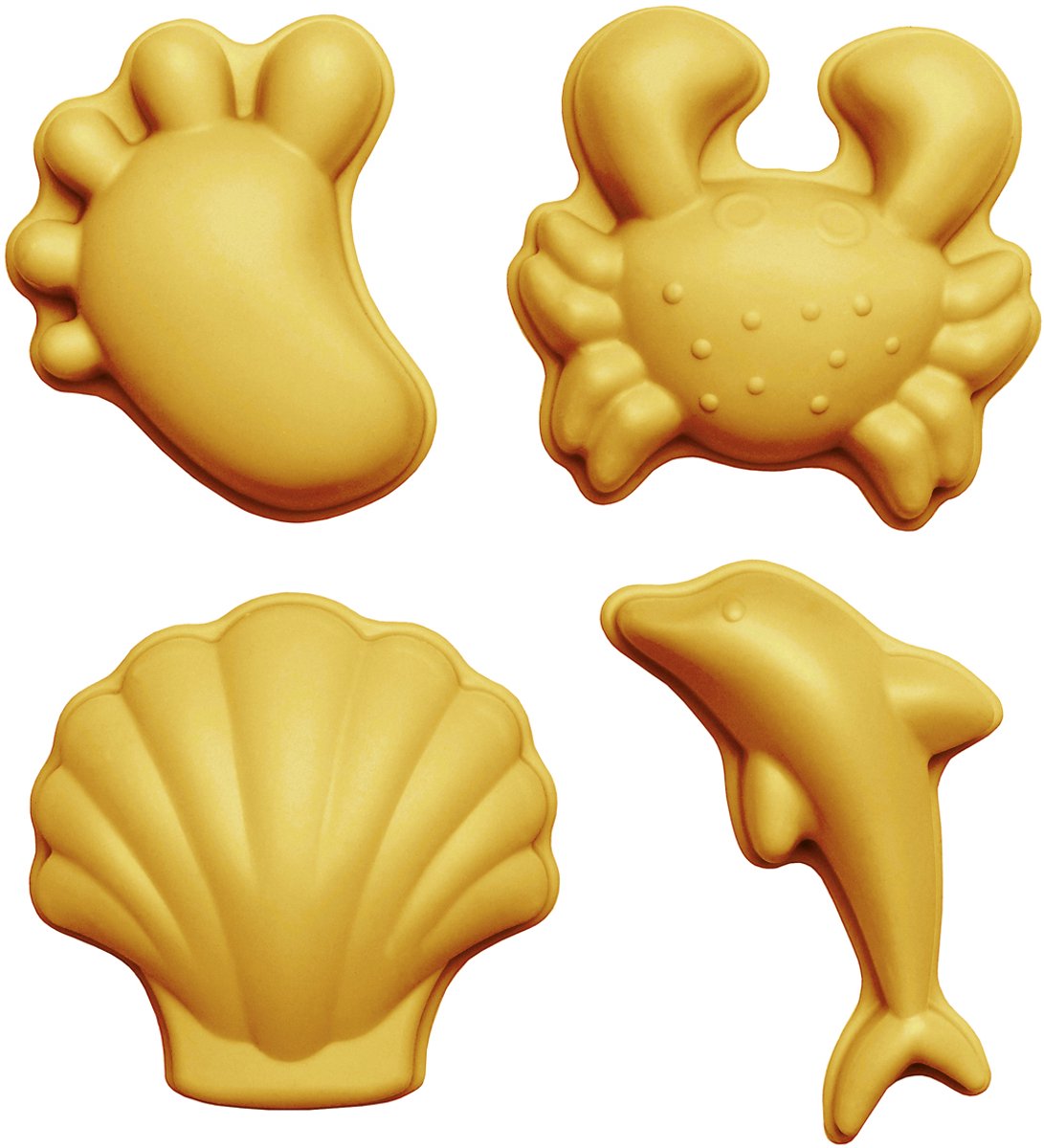Moules à sable Scrunch - moutarde - pliables - recyclables
