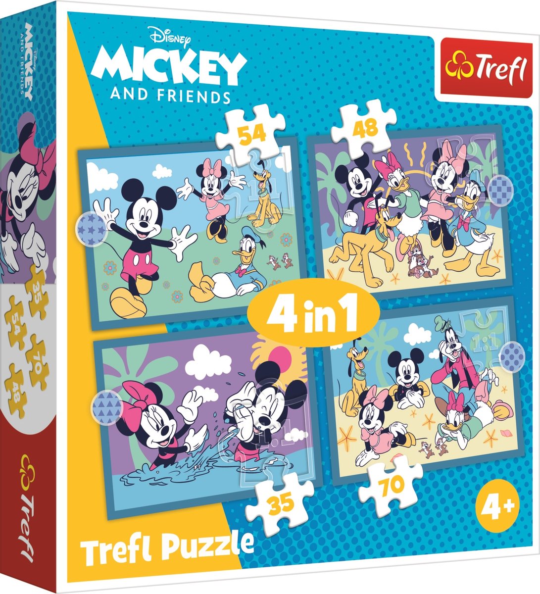 Puzzles Trefl 4-en-1 Mickey Mouse - jeux et amusement pour les enfants