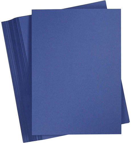 Creativ company carton bleu 180 grammes - carton a4 bleu nuit - carton hobby - papier solide - papier a4 180 grammes - papier kraft carton artisanal - 21x29,7 cm - 100 feuilles