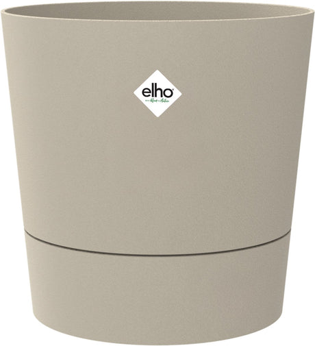 Elho foss rond 35cm - bloempot voor binnen - 100% gerecycled plastic - ø 34.5 x h 34.1 - paddenstoel beige
