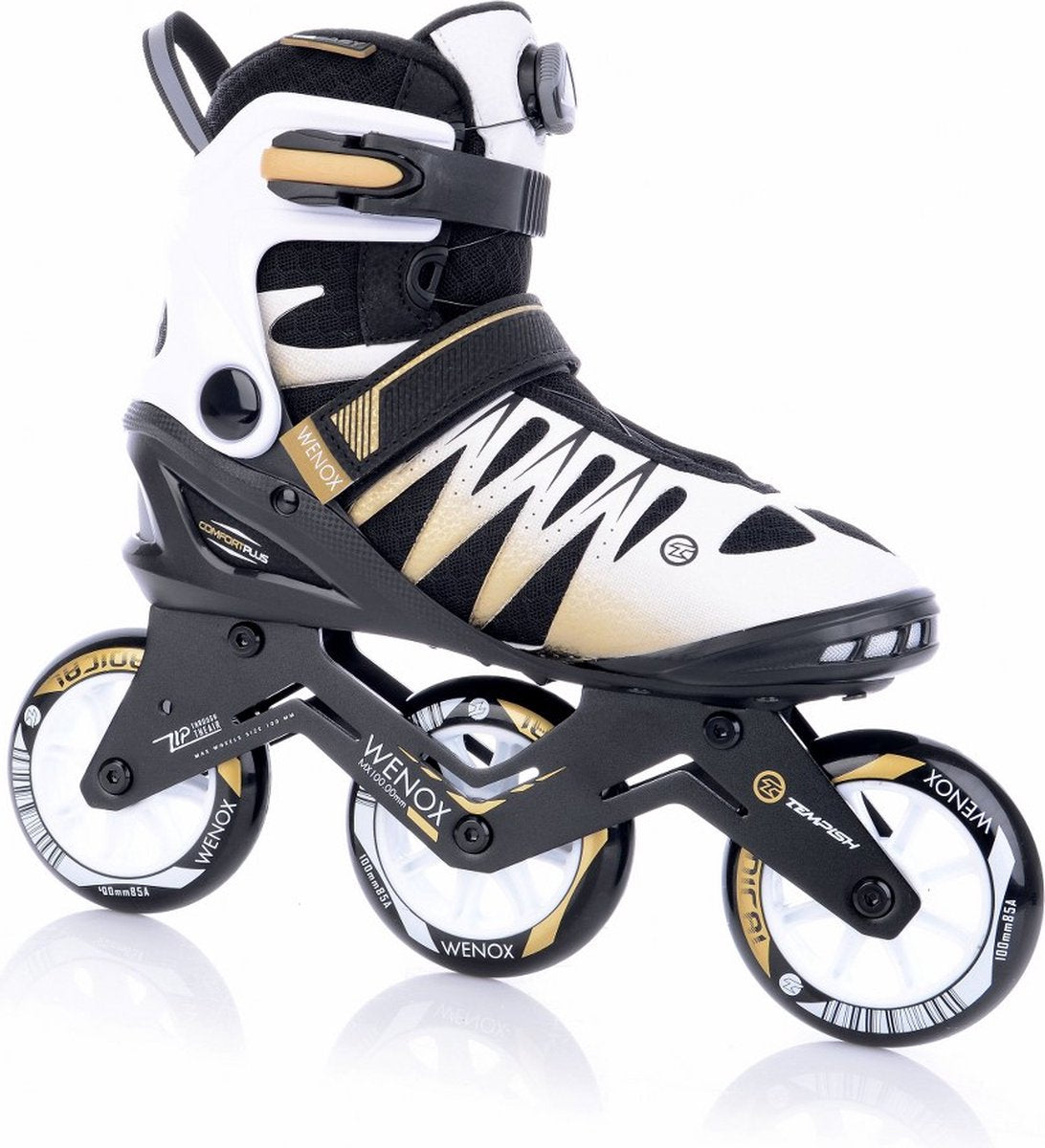 Tempish – wenox top 100 – patins à roues alignées – patins à roues alignées – femmes – or blanc – roues haute vitesse 100 mm confort fit – taille 38