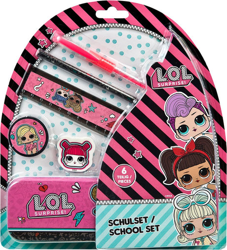 Mdr. surprendre! Coffret scolaire l.o.l surprise avec trousse et papeterie - 6 pièces.