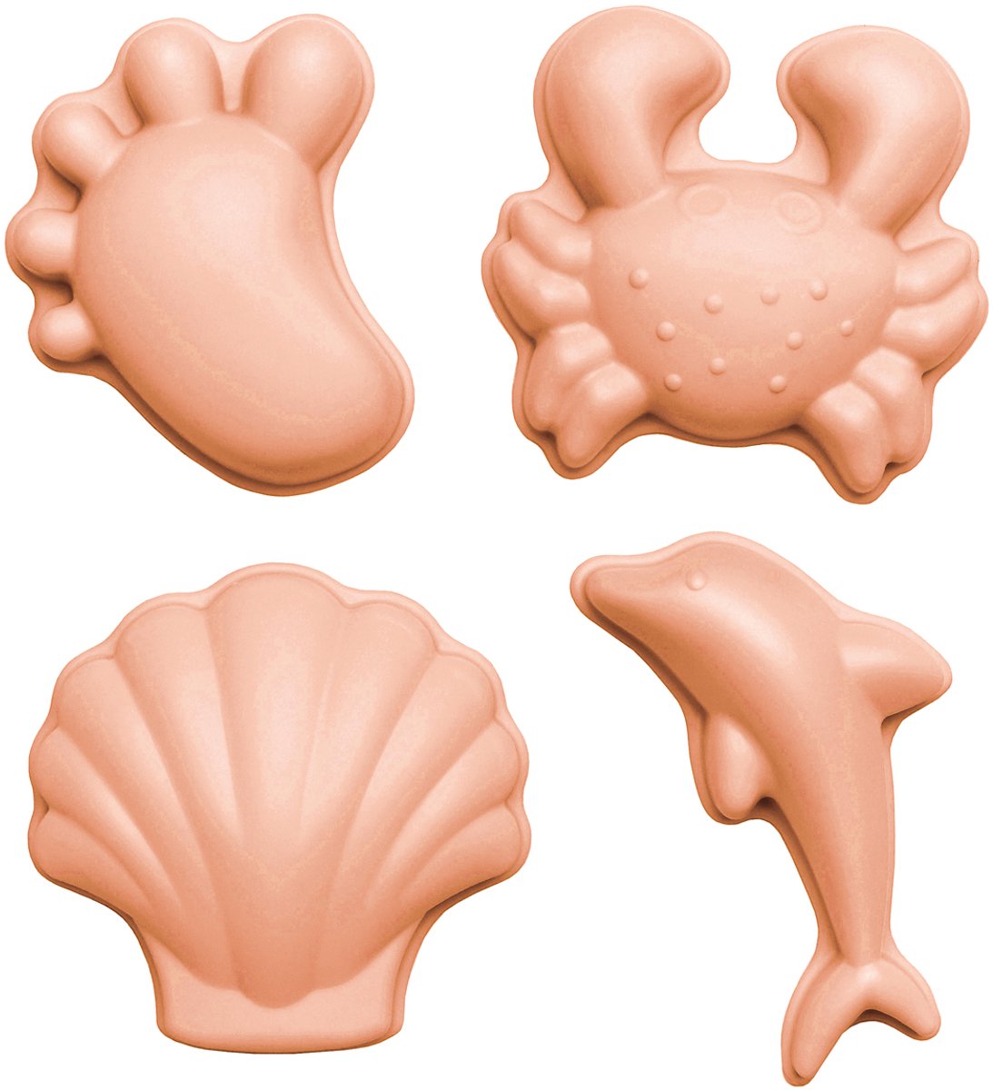 Moules à sable Scrunch - corail - pliables - recyclables