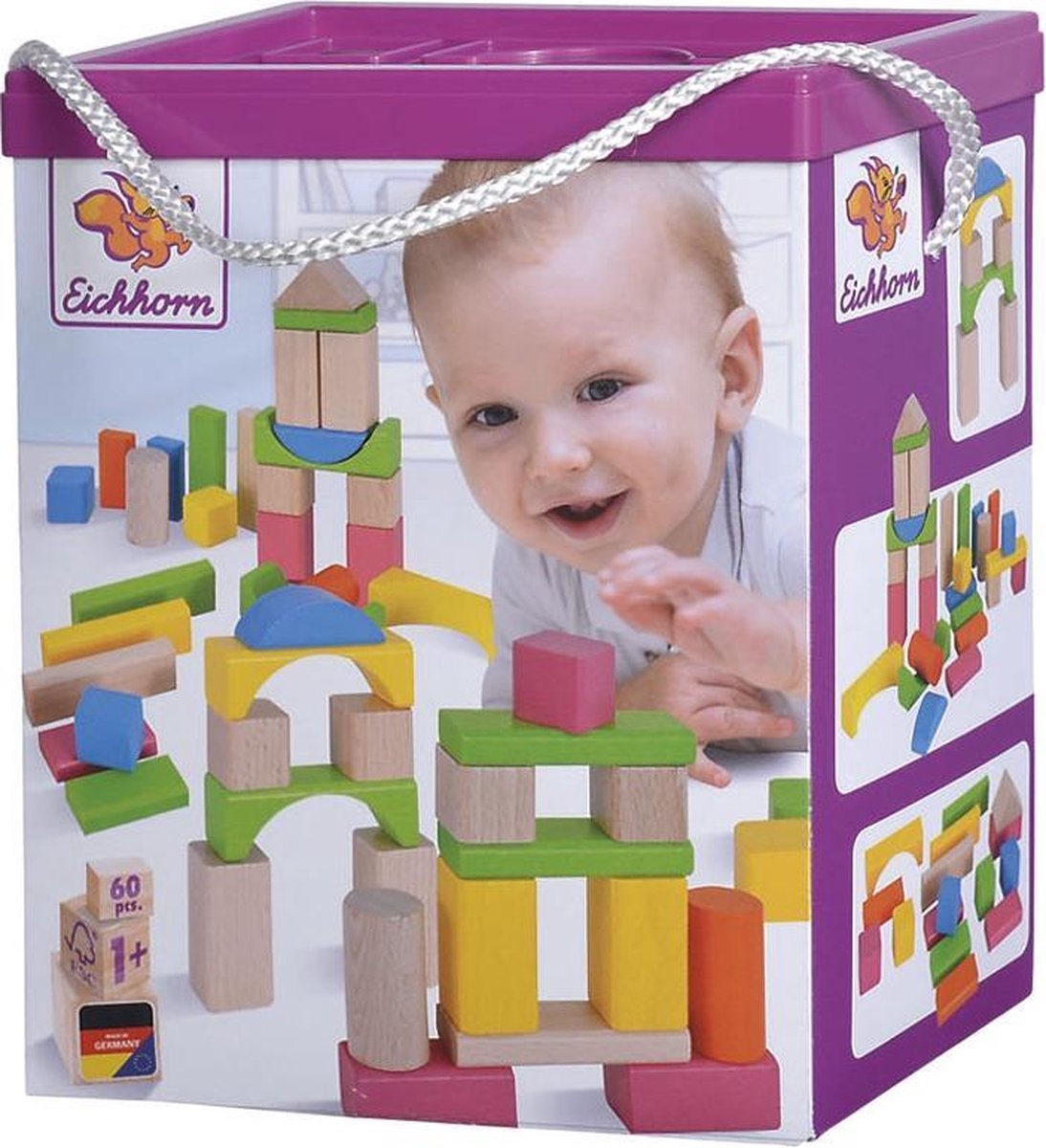 Blocs en bois Eichhorn, 60 pièces.