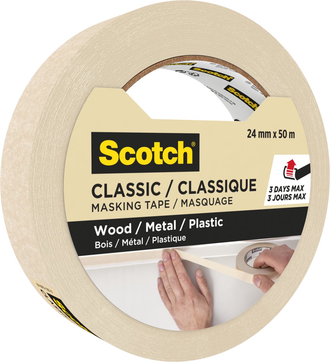 Ruban de masquage Scotch classique 24mmx50m beige