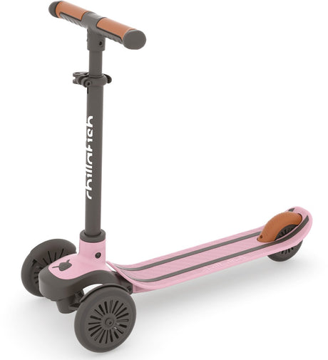 Trottinette pour enfants Chillafish 3 ans à trois roues - rose - trottinette légère pour filles avec guidon amovible et frein à pied - réglable en hauteur - inclinée pour diriger - poignées supplémentaires - modèle Scotti 3