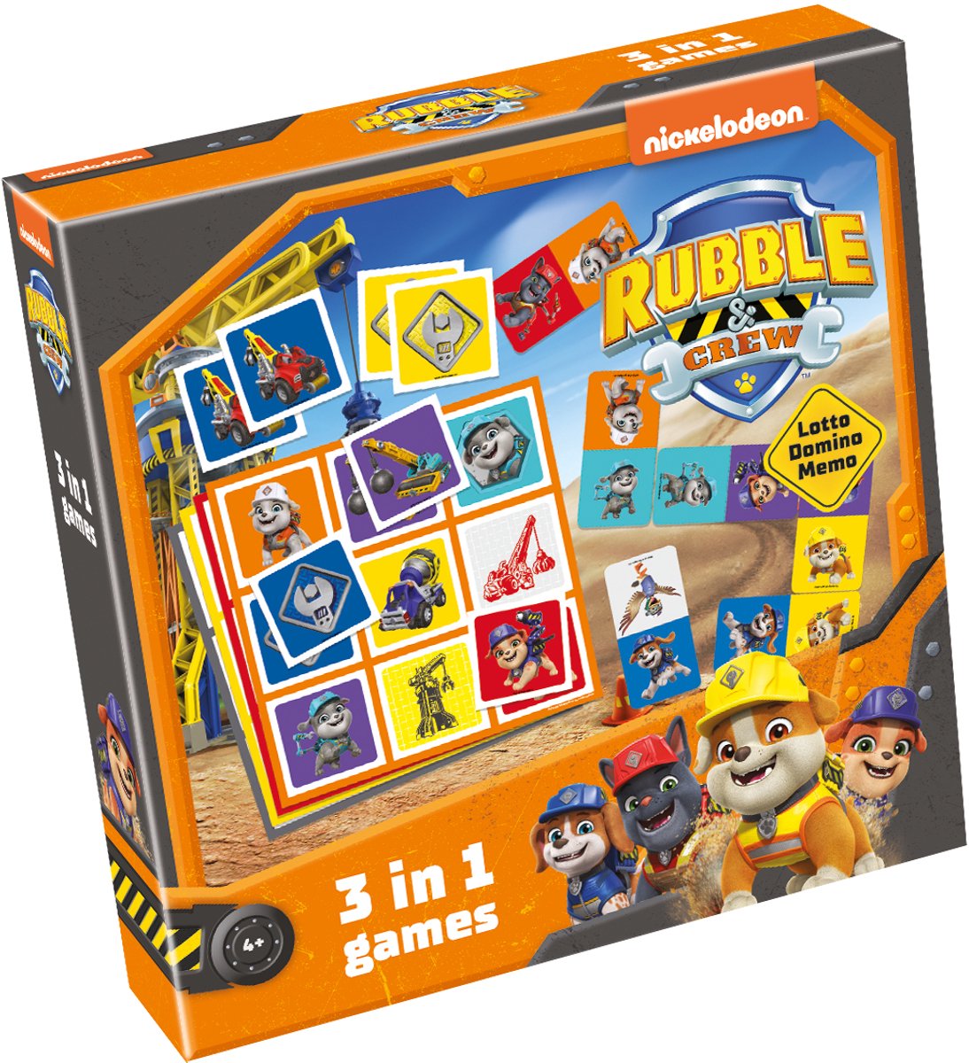 Selecta Paw Patrol Rubble Crew 3en1 mémo loto domino