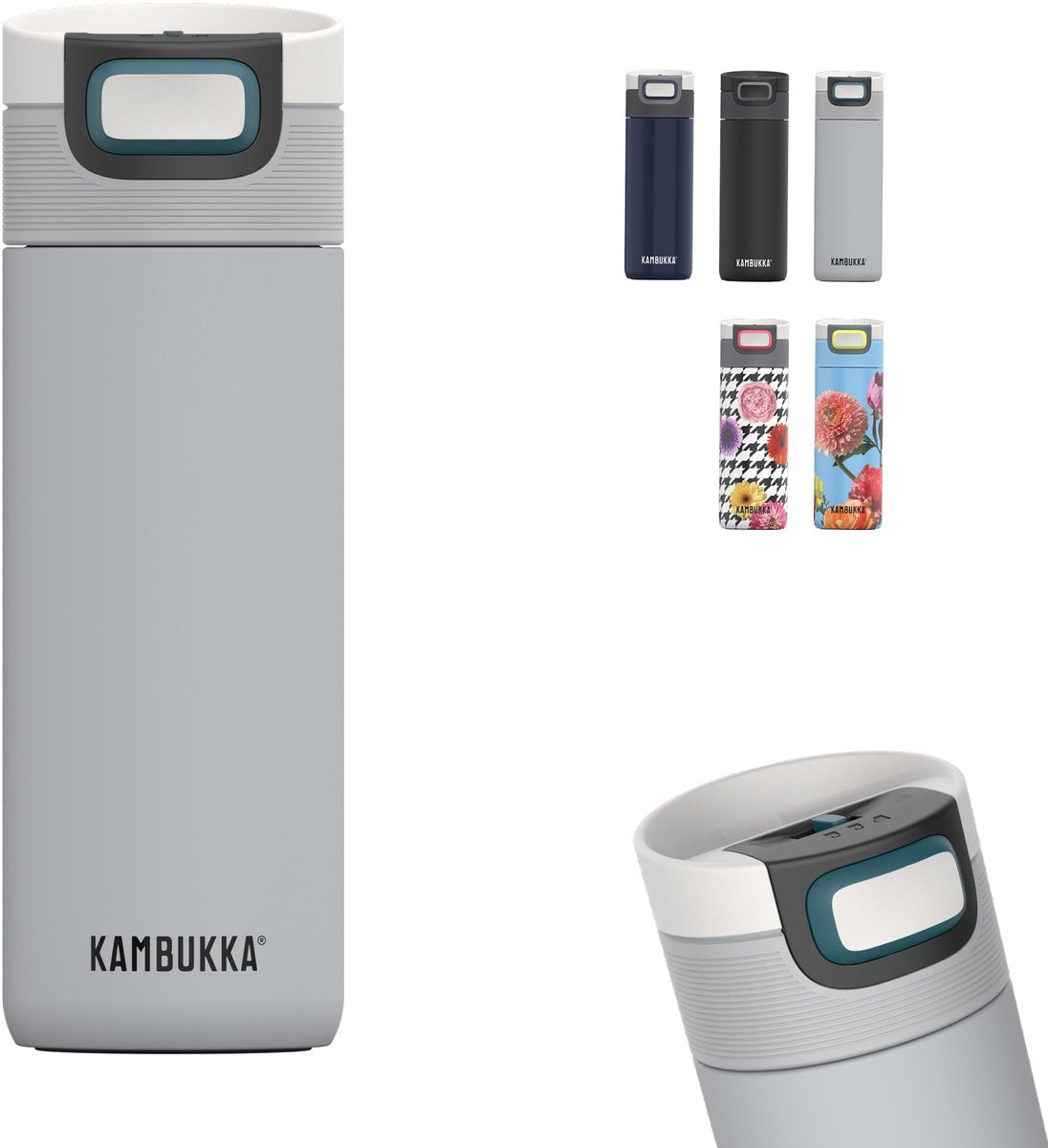 Kambukka etna tasse thermos 500 ml - facile à nettoyer - tasse à café étanche - gris incertain