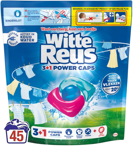 Capsules électriques géantes blanches 3+1 - capsules de lavage - 45 lavages
