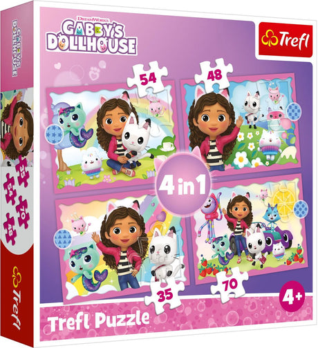 Trefl puzzle maison de poupée de Gabby 4 en 1 | 2 pièces