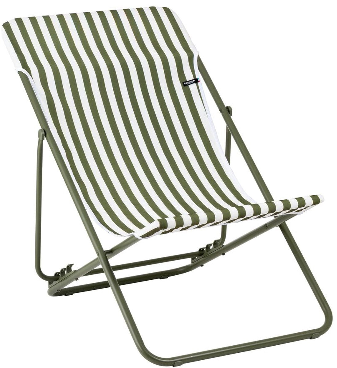 Lafuma maxi transat - chaise de plage - pliable - réglable - airlon - rayé mousse