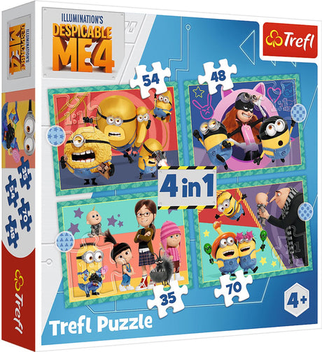 Trefl minions, méprisable moi 4 puzzle 4 en 1 - 207 pièces - à partir de 3 ans