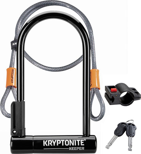 Kryptonite keeper standard U-lock avec câble - vélo - antivol art-2 - U-lock (électrique) vélo - 10,2x20,3 cm - câble 120 cm de long - noir