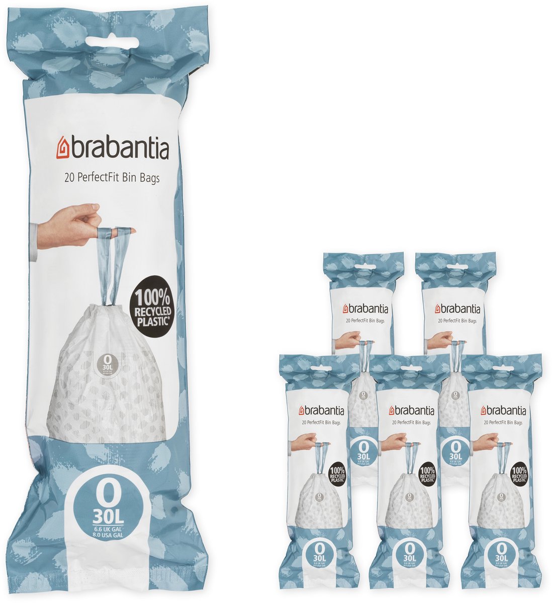Sacs poubelle Brabantia perfectfit - 30 l - code o - 6 rouleaux x 20 pièces