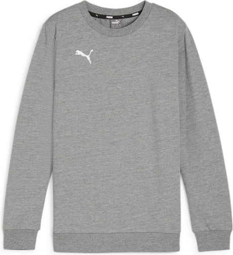 Puma teamgoal casuals ras du cou sweat jr pull de sport pour garçons - gris moyen chiné-blanc
