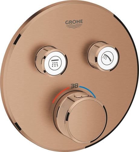 Grohe thermostat de douche encastrable grohtherm smartcontrol - 2 boutons - coucher de soleil chaud brossé (bronze mat) - 29119dl0