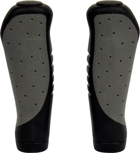 Dresco fietshandvatten ergo grip ca. 10 cm rubber zwart grijs per set