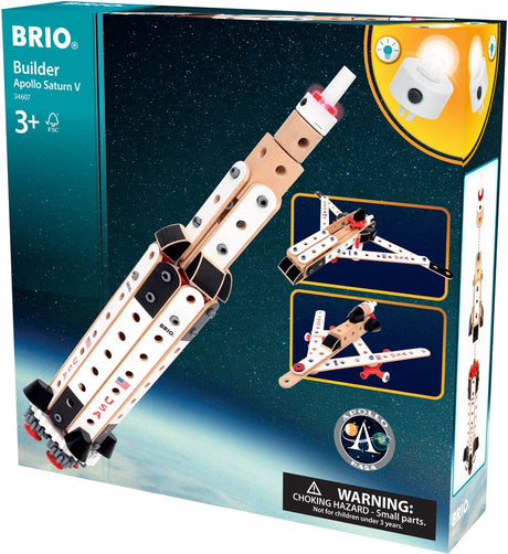 Brio builder apollo saturne v - ensemble de construction de fusée - jouets éducatifs - 3 ans et plus
