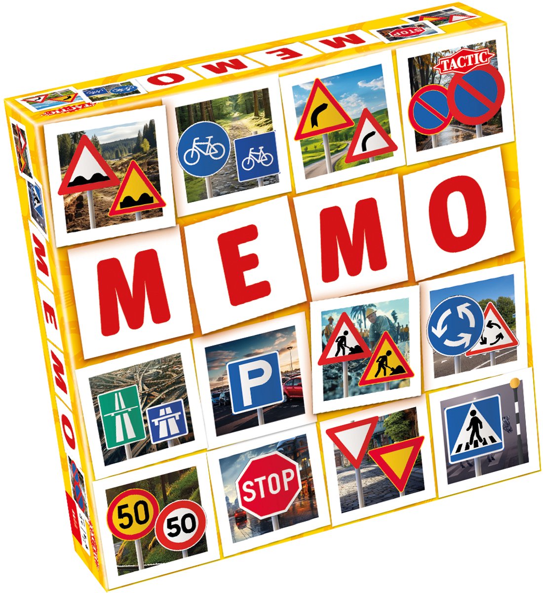Tactique mémo panneaux de signalisation - jeu mémo - trouver les bonnes paires - apprendre à reconnaître les panneaux de signalisation - jeu de société pédagogique pour enfants et familles - 2 à 6 joueurs - à partir de 3 ans