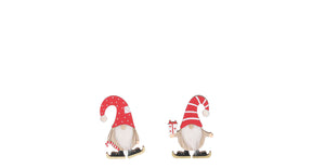 Kerstman rood wit 2 assorti - l18xb13xh2cm