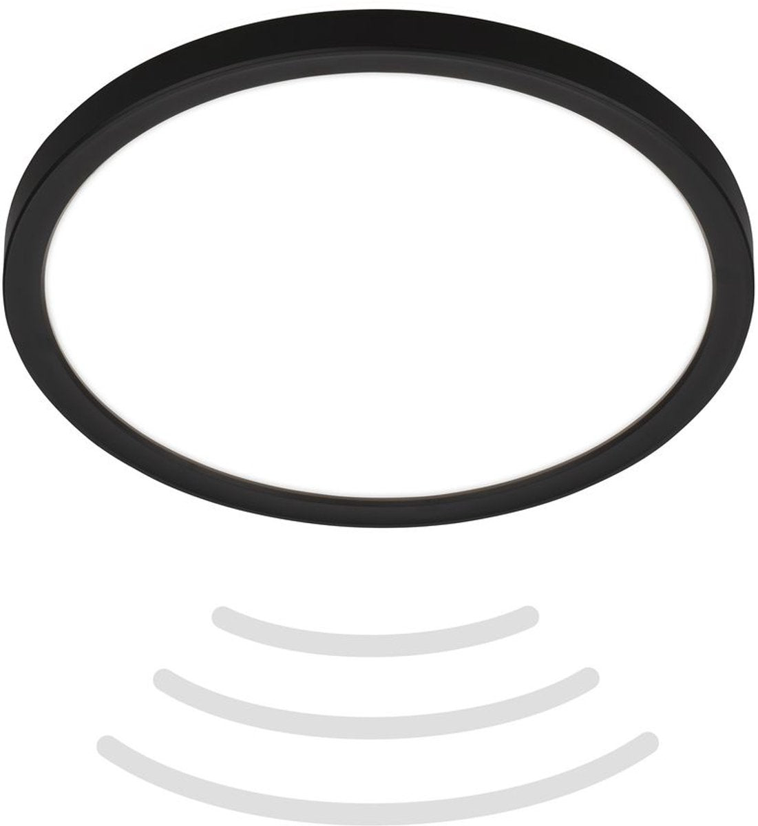 B.K.licht move - Éclairage de salle de bain LED - Plafonnier avec détecteur de mouvement - Plafonnier à lumière indirecte - ø24 cm - Noir