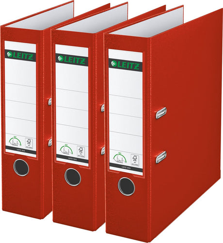 Classeur Leitz 180° pp A4 - largeur de dos 80 mm - pack économique (3 pièces) - rouge