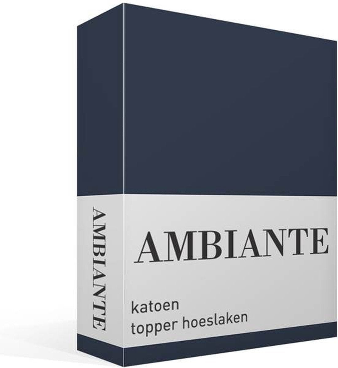 Ambiante katoen - topper hoeslaken - 180x200 - donker blauw