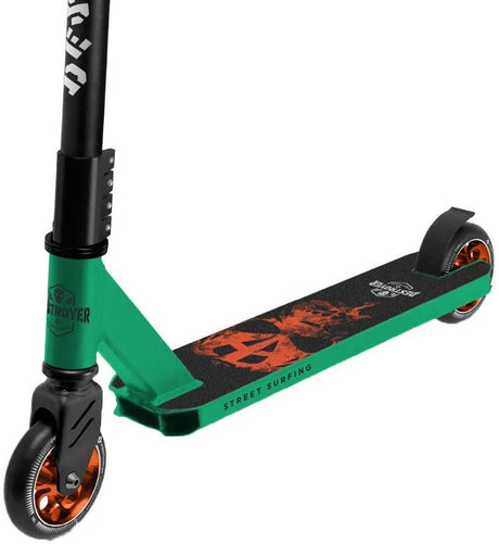 Streetsurfing Street Surfing destroyer stunt scooter débutant – trottinette freestyle trick – roues 100 mm – skate park pro scooter – vert