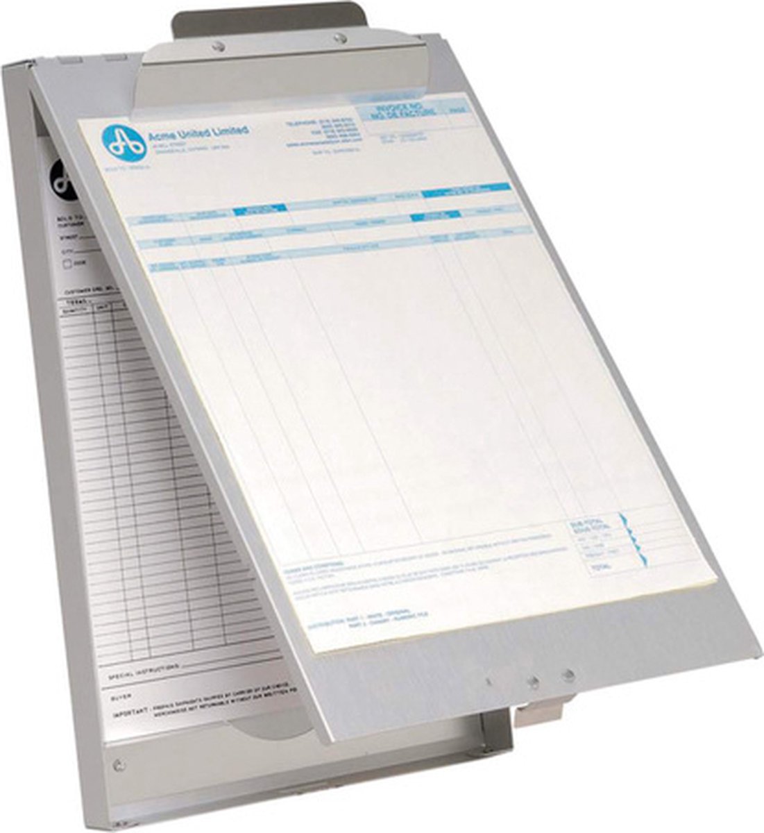 Presse-papiers Westcott - avec compartiment de rangement - aluminium - a4 - ac-e17003
