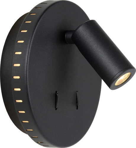 Lucide bentjer - applique lampe de chevet - ø 14 cm - LED - 3000k - noir