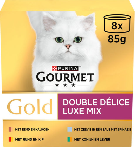 Gourmet Gold Luxury Mix - nourriture humide pour chats - viande de poisson - 48 x 85 g