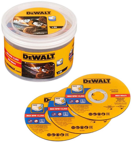 Accessoires Dewalt - jeu de disques à tronçonner pour acier inoxydable 125x22,23 mm, 50 pièces dt20598