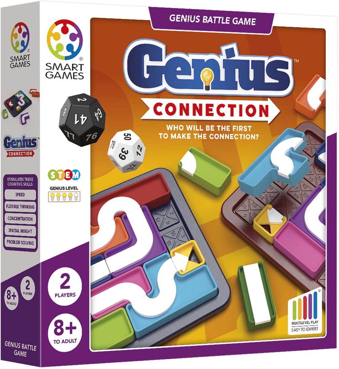 Smartgames Genius Connection - Jeu de réflexion stratégique rapide - 720 défis - Jeu solo 2 joueurs - à partir de 6 ans
